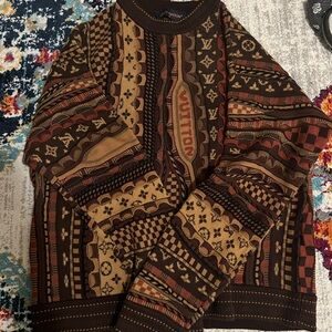 Louis Vuitton Men's Multicolor Patterned Crewneck Sweater